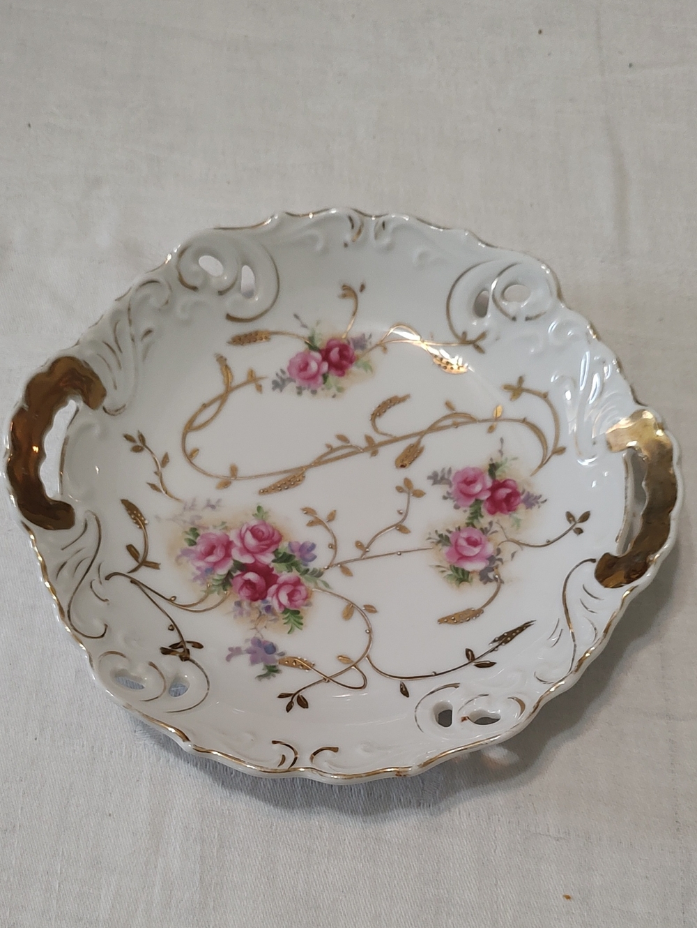 Beautiful 19th century antique German Porcelain Crossed -arrows marked Plate
